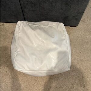 Gray Gathre Square Pouf Ottoman cover